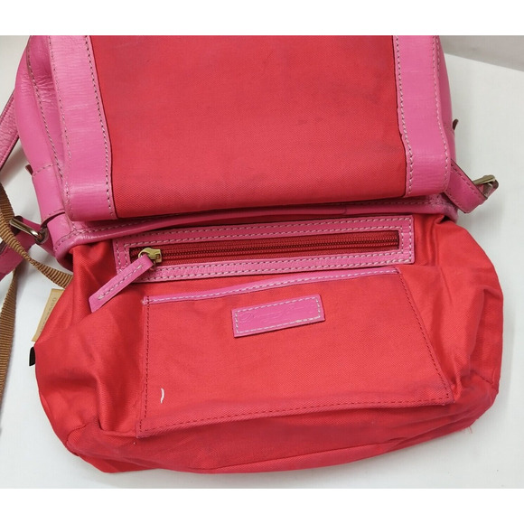 Dooney & Bourke Pink Leather DB Embossed Buckle Flap Crossbody Bag - Picture 11 of 16